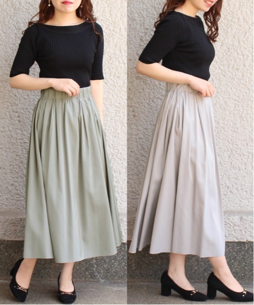 TRUDEA（トルディア）の「リバーシブル　ロングスカート（スカート・レディース・カーキ/ピンク/イエロー/ブルー/ネイビー/ブラック/グリーン/ブラウン/ライトグレー/ラベンダー/モカ/サックスブルー/パープル/アイボリー/ミント/オレンジ/グレイッシュブルー/レンガ・MEDIUM）」の21枚目の写真