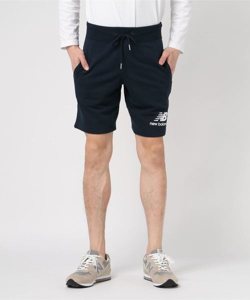 NEW BALANCE(ニューバランス)の「エッセンシャルズスタックドロゴショートパンツ(スウェットパンツ・メンズ・ブラック/ネイビー/グレー・SMALL/MEDIUM/LARGE/X-LARGE)」の3枚目の写真