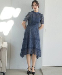 ミモレ丈&七分袖 フォーマル フィッシュテール 大きいサイズ 結婚式 ワンピースドレス オケージョンドレス お呼ばれ 二次会 成人式 同窓会 謝恩会 20代 30代