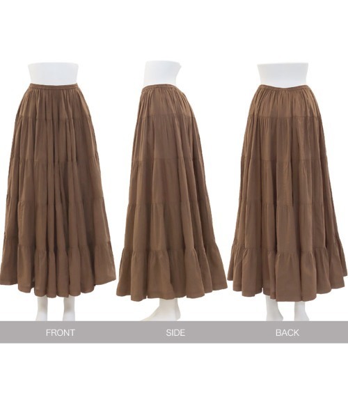 KOBE LETTUCE(コウベレタス)の「【WEARISTA田中亜希子さん×KOBE LETTUCEコラボ】インド綿ティアードマキシスカート(スカート・レディース・ホワイト系その他/ミント/ブラック/モカ・FREE)」の6枚目の写真