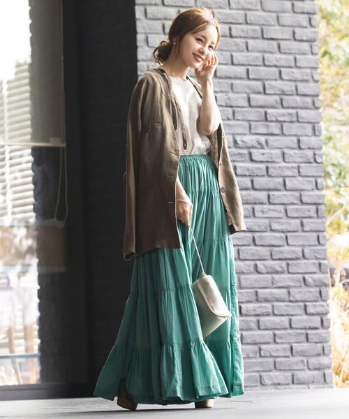 KOBE LETTUCE(コウベレタス)の「【WEARISTA田中亜希子さん×KOBE LETTUCEコラボ】インド綿ティアードマキシスカート(スカート・レディース・ホワイト系その他/ミント/ブラック/モカ・FREE)」の19枚目の写真