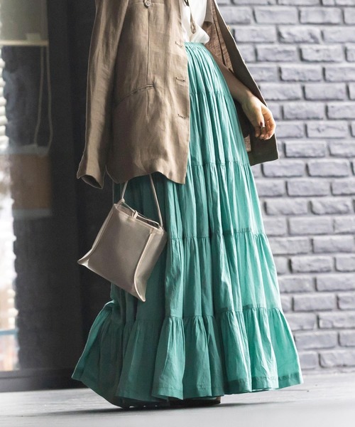 KOBE LETTUCE(コウベレタス)の「【WEARISTA田中亜希子さん×KOBE LETTUCEコラボ】インド綿ティアードマキシスカート(スカート・レディース・ホワイト系その他/ミント/ブラック/モカ・FREE)」の21枚目の写真