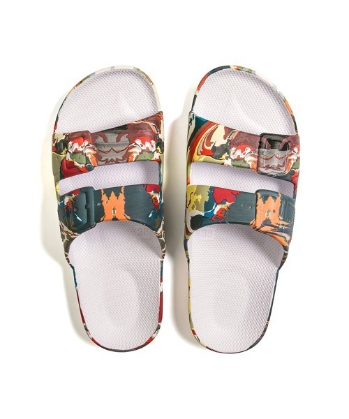 FREEDOM MOSES（フリーダム モーゼ）の「「FREEDOM MOSES / フリーダムモーゼ」サンダル リミテッドエディション（サンダル・レディース・アクア/カラフル/レインボー/ブラック×グリーン/イエロー×グリーン/ホワイト×ブラック・S/XXL/XL/L/XS/M）」の2枚目の写真