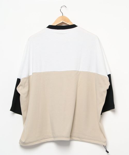 PLACE PLAN（プレイスプラン）の「TCスムース パネルスイッチ ビッグシルエット Tシャツ（Tシャツ/カットソー・メンズ・ブラック/サンドベージュ/ホワイト・FREE）」の4枚目の写真