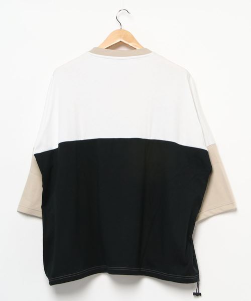 PLACE PLAN（プレイスプラン）の「TCスムース パネルスイッチ ビッグシルエット Tシャツ（Tシャツ/カットソー・メンズ・ブラック/サンドベージュ/ホワイト・FREE）」の5枚目の写真