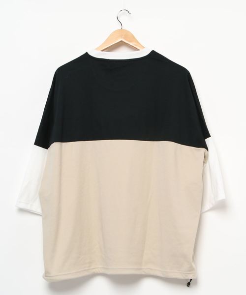 PLACE PLAN（プレイスプラン）の「TCスムース パネルスイッチ ビッグシルエット Tシャツ（Tシャツ/カットソー・メンズ・ブラック/サンドベージュ/ホワイト・FREE）」の6枚目の写真
