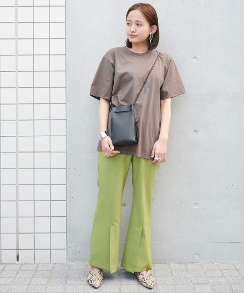 STUDIOUS（ステュディオス）の「【STUDIOUS】ボタニカルアンクルフレアパンツ（その他パンツ・レディース・ベージュ/グリーン・1/2）」の10枚目の写真