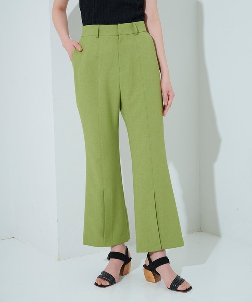 STUDIOUS（ステュディオス）の「【STUDIOUS】ボタニカルアンクルフレアパンツ（その他パンツ・レディース・ベージュ/グリーン・1/2）」の11枚目の写真