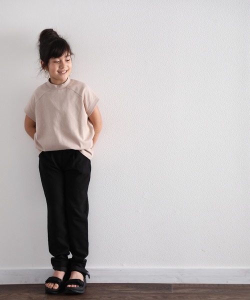 classicalelf（クラシカルエルフ）の「キッズ タック入りウエストゴム無地テーパードパンツ(フルレングス)（その他パンツ・キッズ・グリーン/ライトベージュ/ブラック/ベージュ・140/130/150）」の19枚目の写真