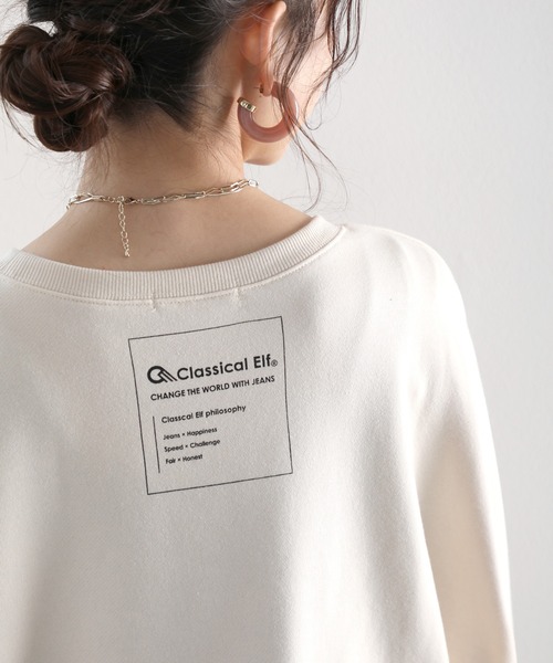 classicalelf（クラシカルエルフ）の「ガゼット付きバックプリントクルーネックスウェットプルオーバー(長袖)（スウェット・レディース・ブラック/グレー/アイボリー/モカ/ライトカーキ/グレイッシュブルー/ライトグレー・MEDIUM/LARGE/X-LARGE）」の18枚目の写真