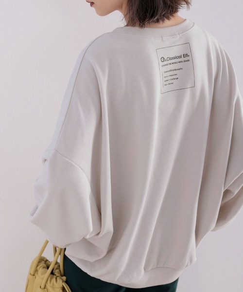 classicalelf（クラシカルエルフ）の「ガゼット付きバックプリントクルーネックスウェットプルオーバー(長袖)（スウェット・レディース・ブラック/グレー/アイボリー/モカ/ライトカーキ/グレイッシュブルー/ライトグレー・MEDIUM/LARGE/X-LARGE）」の10枚目の写真