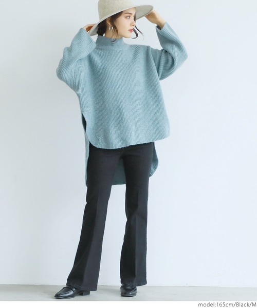 coca（coca）（コカ）の「ロング丈美脚フレアデニム（デニムパンツ・レディース・ブルー/ブラック・LARGE/MEDIUM）」の5枚目の写真