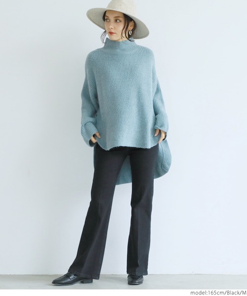 coca（coca）（コカ）の「ロング丈美脚フレアデニム（デニムパンツ・レディース・ブルー/ブラック・LARGE/MEDIUM）」の8枚目の写真