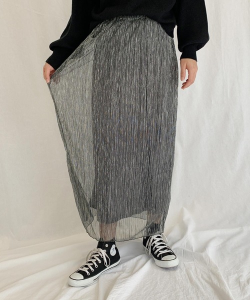 PICCIN（ピッチン）の「ロングラメスカート（スカート・レディース・ブラック/シルバー・M）」の12枚目の写真
