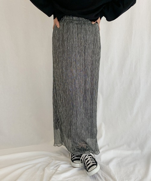 PICCIN（ピッチン）の「ロングラメスカート（スカート・レディース・ブラック/シルバー・M）」の11枚目の写真