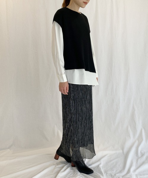 PICCIN（ピッチン）の「ロングラメスカート（スカート・レディース・ブラック/シルバー・M）」の9枚目の写真