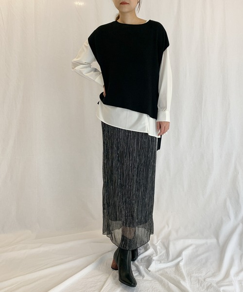 PICCIN（ピッチン）の「ロングラメスカート（スカート・レディース・ブラック/シルバー・M）」の10枚目の写真
