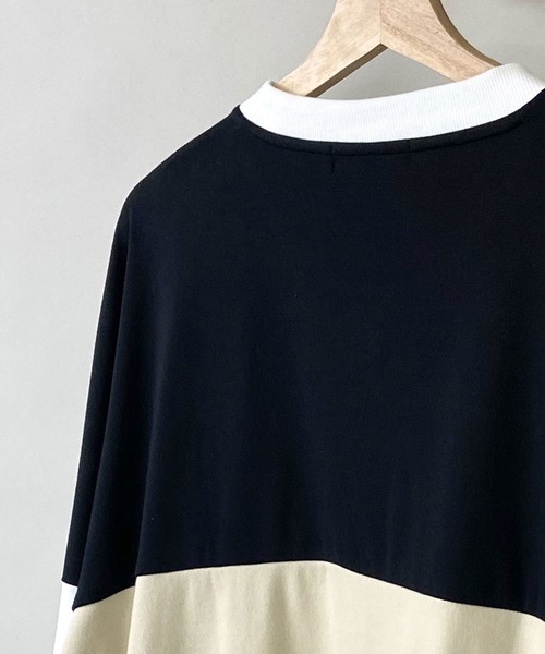 PLACE PLAN（プレイスプラン）の「ストレッチ TCスムース パネルスイッチ 切替 ビッグシルエット ロンT（Tシャツ/カットソー・メンズ・ホワイト/ブラック/ベージュ・FREE）」の20枚目の写真