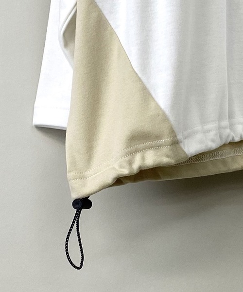 PLACE PLAN（プレイスプラン）の「ストレッチ TCスムース パネルスイッチ 切替 ビッグシルエット ロンT（Tシャツ/カットソー・メンズ・ホワイト/ブラック/ベージュ・FREE）」の22枚目の写真