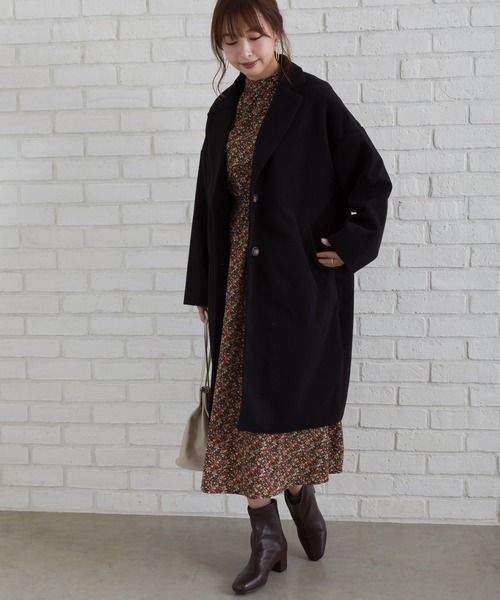 SpRay（スプレイ）の「エステルモッサチェスター（チェスターコート・レディース・ブラック/アイボリー/グレイッシュベージュ/ブルー/ブラウン・FREE）」の21枚目の写真