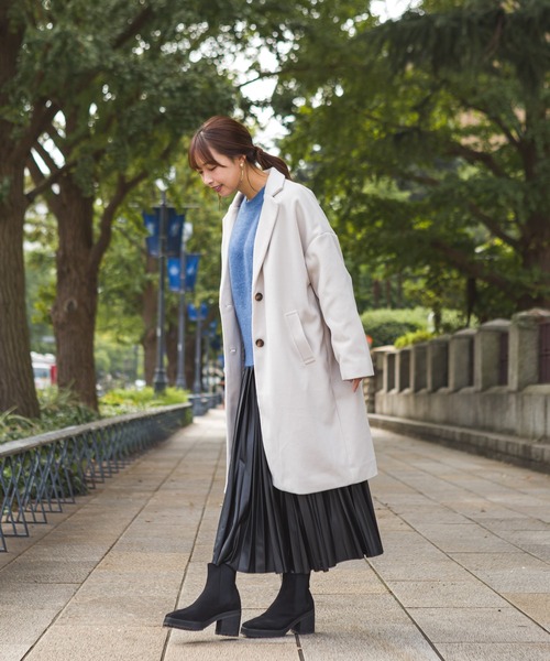 SpRay（スプレイ）の「エステルモッサチェスター（チェスターコート・レディース・ブラック/アイボリー/グレイッシュベージュ/ブルー/ブラウン・FREE）」の11枚目の写真