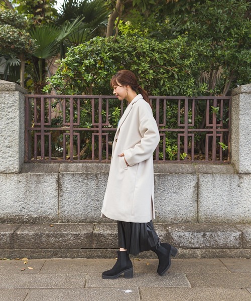 SpRay（スプレイ）の「エステルモッサチェスター（チェスターコート・レディース・ブラック/アイボリー/グレイッシュベージュ/ブルー/ブラウン・FREE）」の20枚目の写真