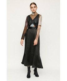 SLY | VEGAN LEATHER DOCKING SATIN ワンピース(ワンピース)