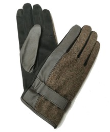 ADMIX/ATELIER SAB MEN（アドミックスアトリエサブメン）の「導電式タッチパネル対応 防風コーティング ツイード ヘリンボーン ベルト付き グローブ（手袋）」