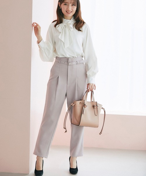 tocco closet(トッコ クローゼット)の「ドロスト付きマルチWAYフェイクレザー軽量トートバッグ(ショルダーバッグ・レディース・ピンクベージュ/ベージュ系その他/グレイッシュベージュ/グレー・FREE)」の8枚目の写真