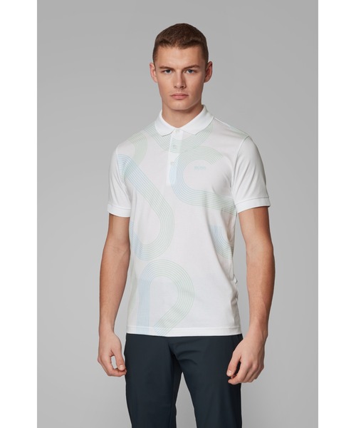 BOSS（ボス）の「UVリアクティブ ロゴプリント ポロシャツ（ポロシャツ・メンズ・ブラック/ホワイト・S/M/L/XL）」の2枚目の写真