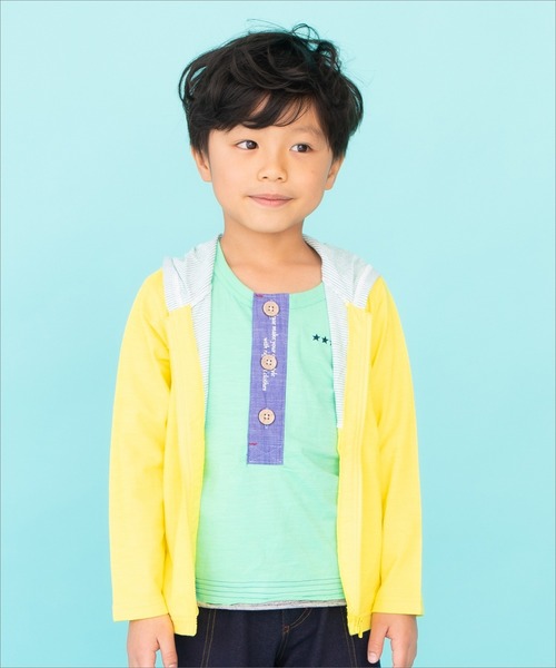 RAGMART(ラグマート)の「カットソーパーカー(パーカー・キッズ・イエロー/ブルー・130cm/100cm/120cm/110cm)」の2枚目の写真