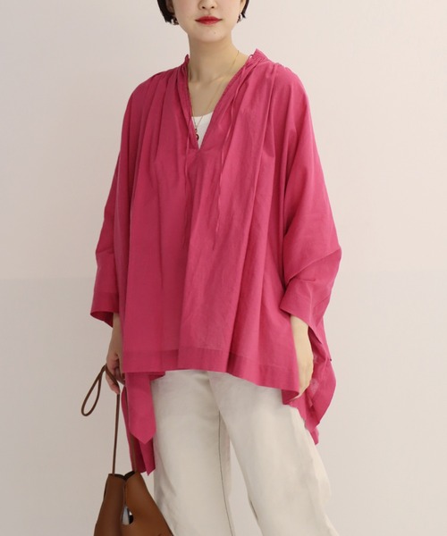 JOURNAL STANDARD(ジャーナルスタンダード)の「ワッシャーローンポンチョブラウス◆(シャツ/ブラウス・レディース・ブラック/ホワイト/ピンク・FREE)」の3枚目の写真