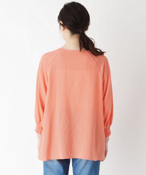 smart pink（スマートピンク）の「◆【手洗い可】コットン（綿）楊柳ピンタックブラウス（シャツ/ブラウス・レディース・アイボリー/ライトグリーン/オレンジ・88）」の11枚目の写真