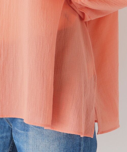 smart pink（スマートピンク）の「◆【手洗い可】コットン（綿）楊柳ピンタックブラウス（シャツ/ブラウス・レディース・アイボリー/ライトグリーン/オレンジ・88）」の5枚目の写真