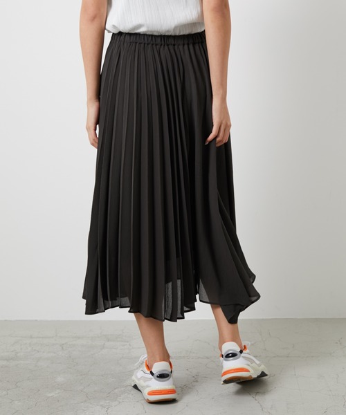 AZUL ENCANTO（アズールエンカント）の「シアークレープ　アシメプリーツスカート（スカート・レディース・アイボリー/ミント/ライトブラック・FREE）」の7枚目の写真