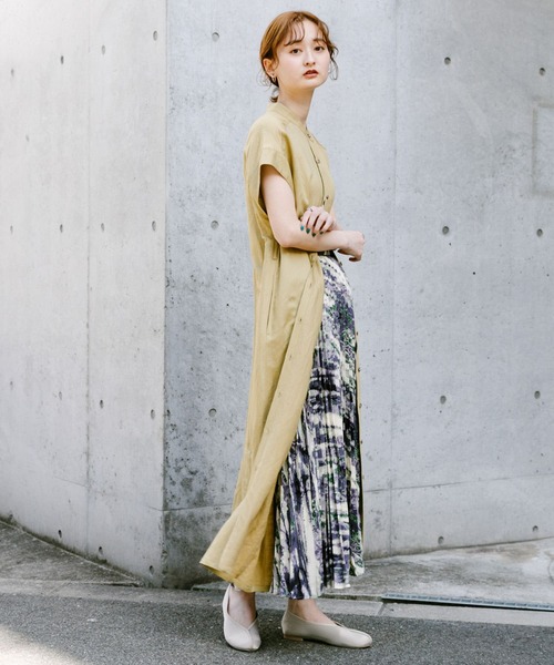 SENSE OF PLACE by URBAN RESEARCH（センスオブプレイスバイアーバンリサーチ）の「バンドカラーシャツワンピース（ワンピース・レディース・オフホワイト/ブラック/イエロー/グレー・ONE）」の20枚目の写真