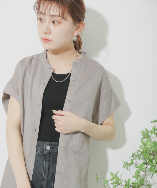 SENSE OF PLACE by URBAN RESEARCH（センスオブプレイスバイアーバンリサーチ）の「バンドカラーシャツワンピース（ワンピース・レディース・オフホワイト/ブラック/イエロー/グレー・ONE）」の18枚目の写真