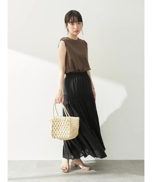 earth music&ecology（アースミュージックアンドエコロジー）の「ボイルティアードスカート ＊（スカート・レディース・ブラック/ブラウン・FREE）」の11枚目の写真