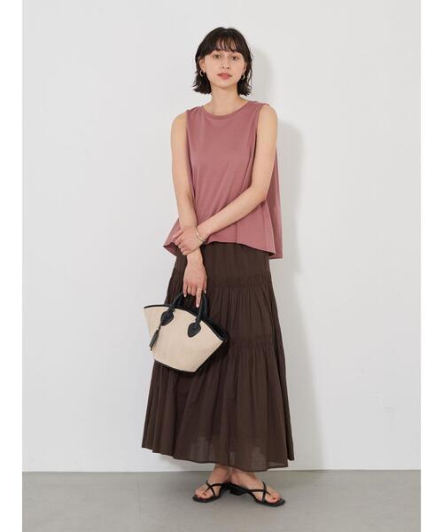 earth music&ecology（アースミュージックアンドエコロジー）の「ボイルティアードスカート ＊（スカート・レディース・ブラック/ブラウン・FREE）」の21枚目の写真