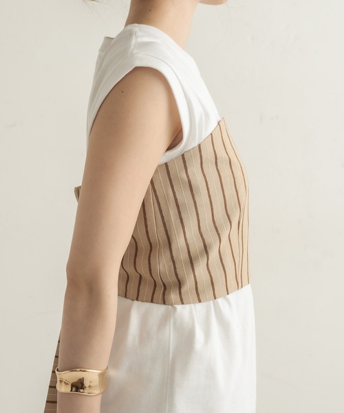 CAPRICIEUX LE'MAGE（カプリシューレマージュ）の「ストライプビスチェ（シャツ/ブラウス・レディース・ベージュ・FREE）」の8枚目の写真