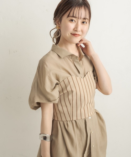 CAPRICIEUX LE'MAGE（カプリシューレマージュ）の「ストライプビスチェ（シャツ/ブラウス・レディース・ベージュ・FREE）」の16枚目の写真