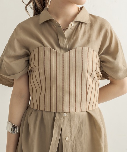 CAPRICIEUX LE'MAGE（カプリシューレマージュ）の「ストライプビスチェ（シャツ/ブラウス・レディース・ベージュ・FREE）」の12枚目の写真