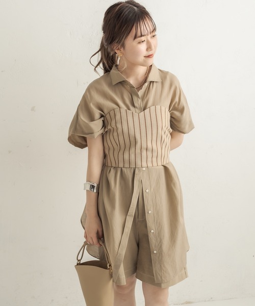 CAPRICIEUX LE'MAGE（カプリシューレマージュ）の「ストライプビスチェ（シャツ/ブラウス・レディース・ベージュ・FREE）」の14枚目の写真