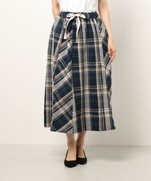CUBE SUGAR | 先染めチェック 切替 ギャザースカート(スカート)
