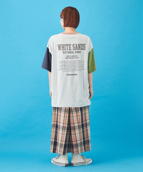 CUBE SUGAR（キューブシュガー）の「先染めチェック 切替 ギャザースカート（スカート・レディース・イエロー/ピンク/ネイビー/マルチ・M）」の15枚目の写真