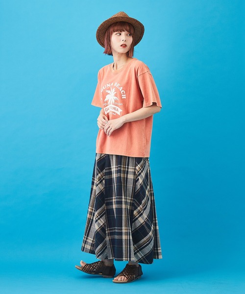 CUBE SUGAR（キューブシュガー）の「先染めチェック 切替 ギャザースカート（スカート・レディース・イエロー/ピンク/ネイビー/マルチ・M）」の21枚目の写真