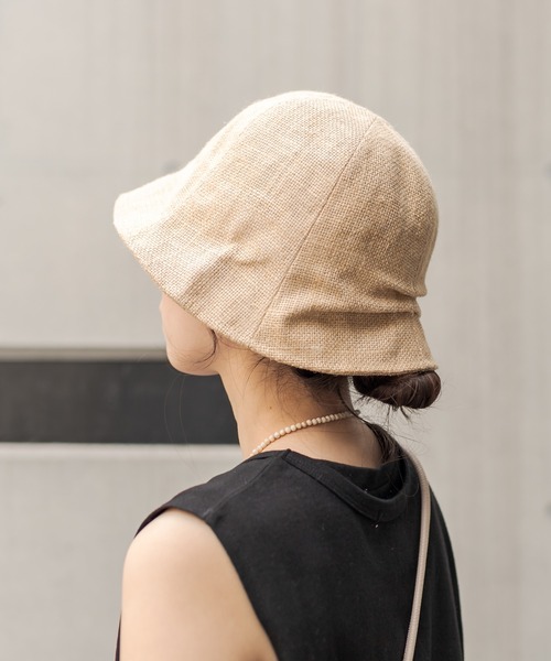 CAPRICIEUX LE'MAGE（カプリシューレマージュ）の「リネンベルハット（ハット・レディース・ブラック/ベージュ・FREE）」の2枚目の写真