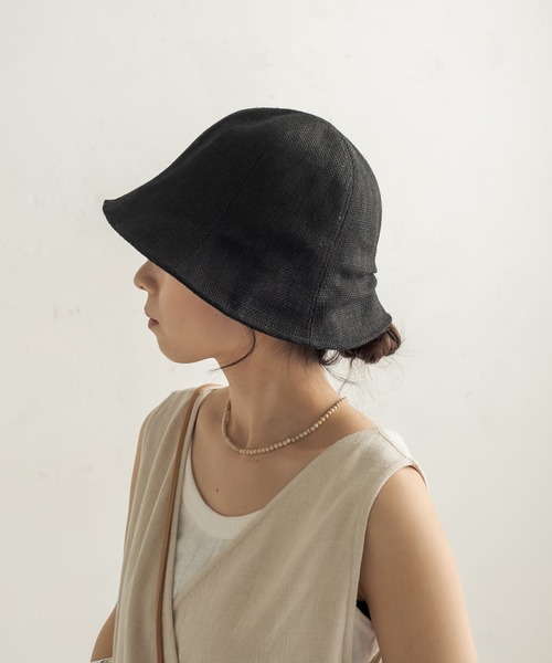CAPRICIEUX LE'MAGE（カプリシューレマージュ）の「リネンベルハット（ハット・レディース・ブラック/ベージュ・FREE）」の9枚目の写真