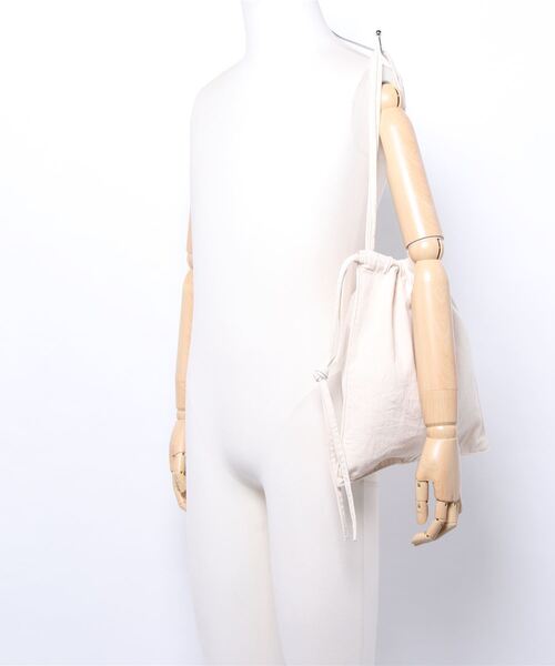 Bonum（ボナム）の「オーガニックコットンキンチャクバッグ（ショルダーバッグ・レディース・アイボリー・FREE）」の15枚目の写真