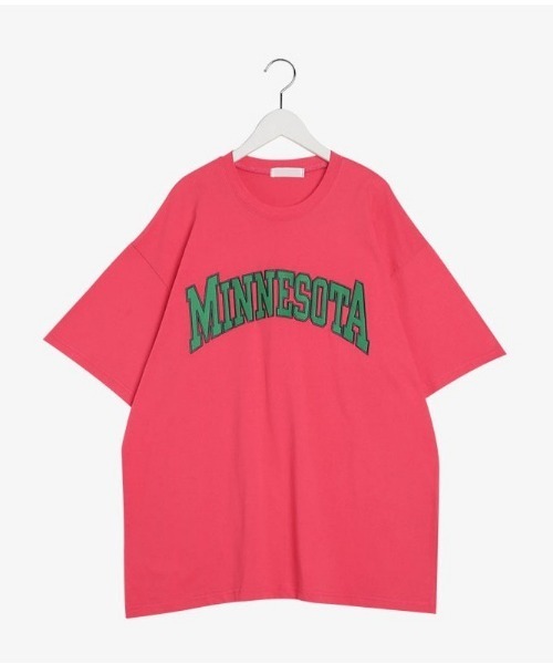 SONA（ソナ）の「SONYUNARA MINNESOTA配色刺繍ポイント半袖Ｔシャツ（Tシャツ/カットソー・レディース・ライトグレー/ブラック/ダークグリーン/パープル/ピンク/ブルー・FREE）」の6枚目の写真